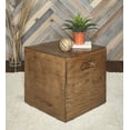 thumbnail image 1 of Warner Rustic Square Crate End Table with Cut-Out Handles, Ash, 1 of 6