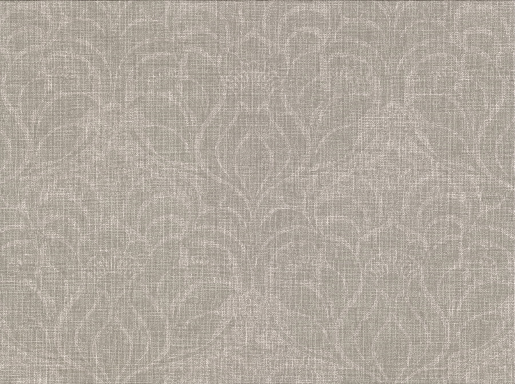 Warner Textures Sandor Grey Damask Wallpaper
