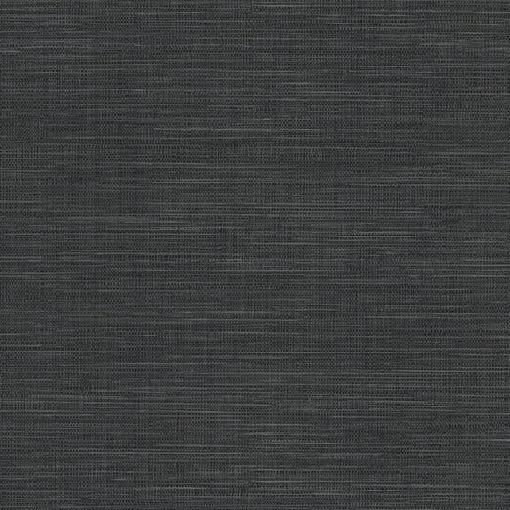 Warner Winn Black Faux Grasscloth WallpaperWarner