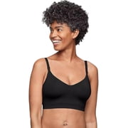 Warner's BLACK Easy Does It Seamless Longline Bra, US Small