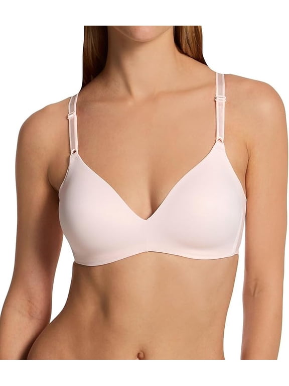 Warner's Womens No Side Effects Underarm-Smoothing Comfort Wireless Lightly Lined 1056 T-Shirt Bra, Rosewater, 36C US
