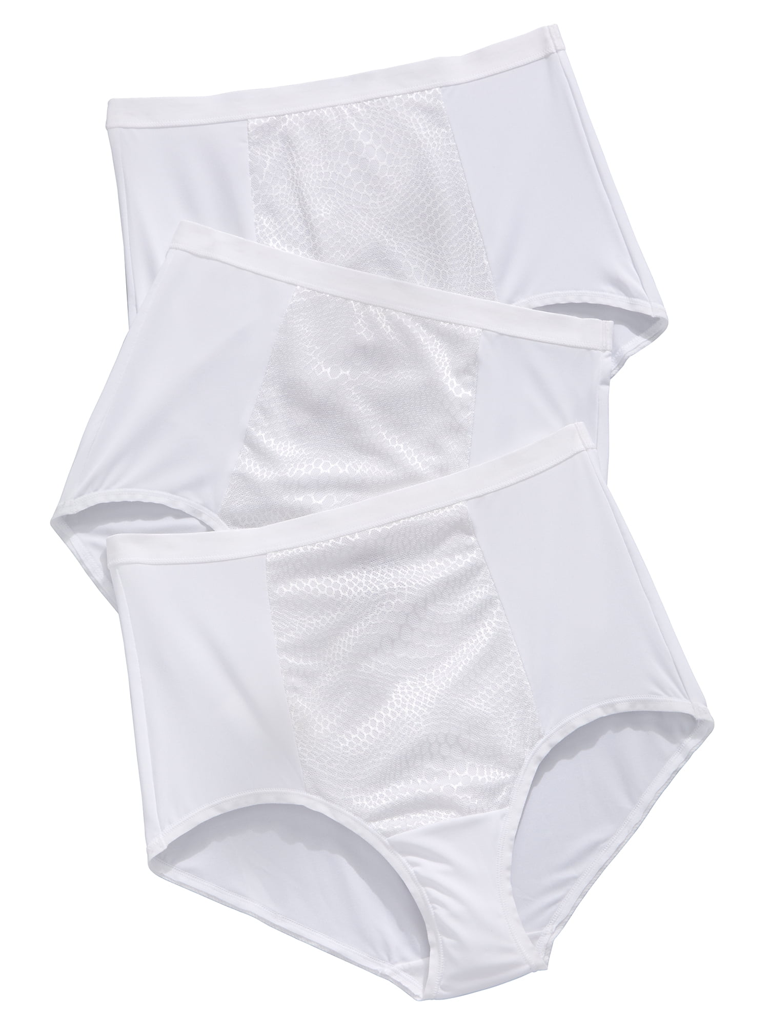 Warner's WHITE MULTI Tummy Smoother Brief Panty 3Pack, US 2XLarge/9