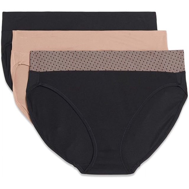 Warner's Women's Blissful Benefits Dig-Free Comfort Waistband Microfiber Hi-Cut 3-Pack 5138w