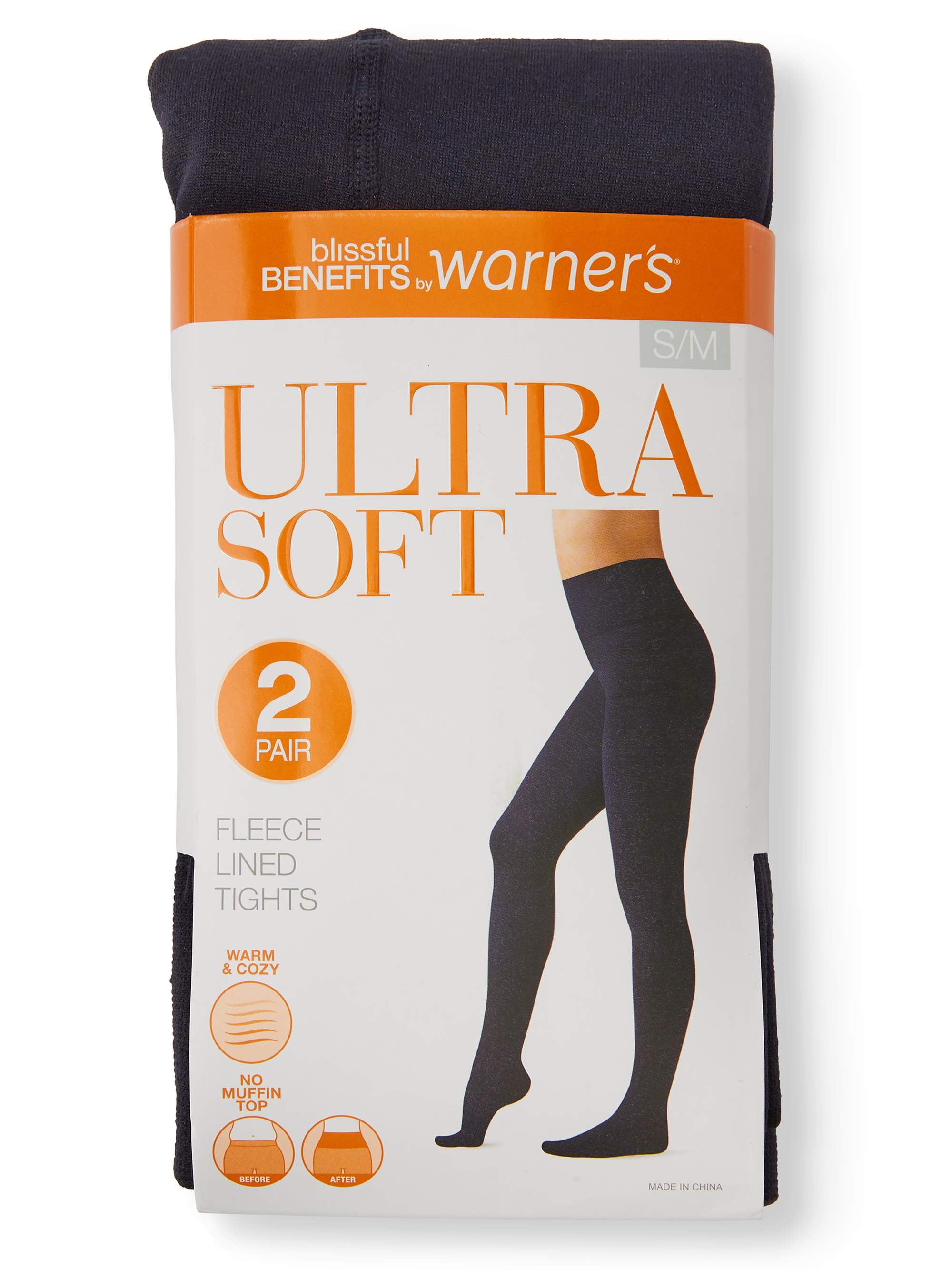 NWT Warner's blissful Benefits Ultra Soft Fleece Footless Tights