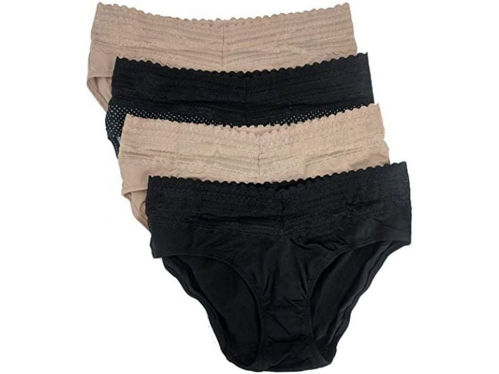 Warner's Womens No Pinches No Problems Hipster Panty 4-Pack,  Medium,Beige/White dot/Beige/Black 