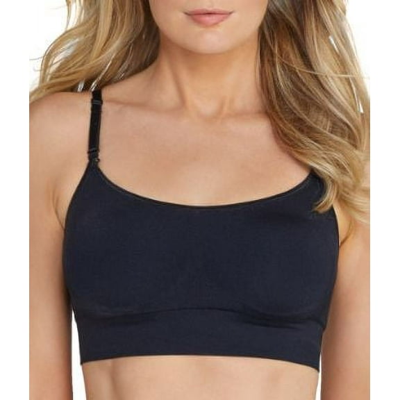 Women's Warner's RM0911A Easy Does It No Dig Wirefree Contour Crop Top Bra (Rich Black 2X)