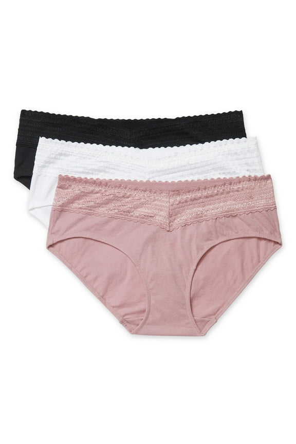 Warners® Blissful Benefits Women's Dig-Free Comfort Waist with Lace Cotton 3-Pack Hipster