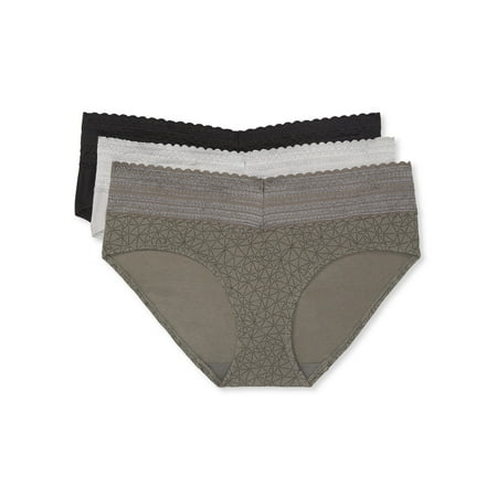 Warners Blissful Benefits Warners® Blissful Benefits Women's Dig-Free Comfort Waist with Lace Cotton 3-Pack Hipster
