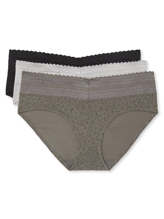 Warners® Blissful Benefits Women's Dig-Free Comfort Waist with Lace Cotton 3-Pack Hipster