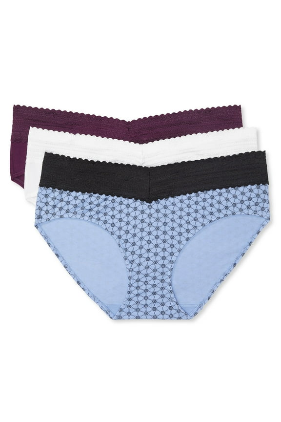 Warners® Blissful Benefits Women's Dig-Free Comfort Waist with Lace Cotton 3-Pack Hipster