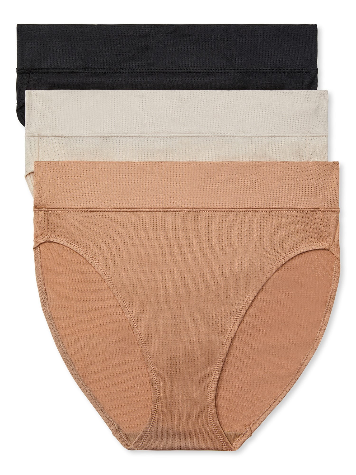 Warners Blissful Benefits Dig-Free Breathable Microfiber Hi-Cut 3-Pack