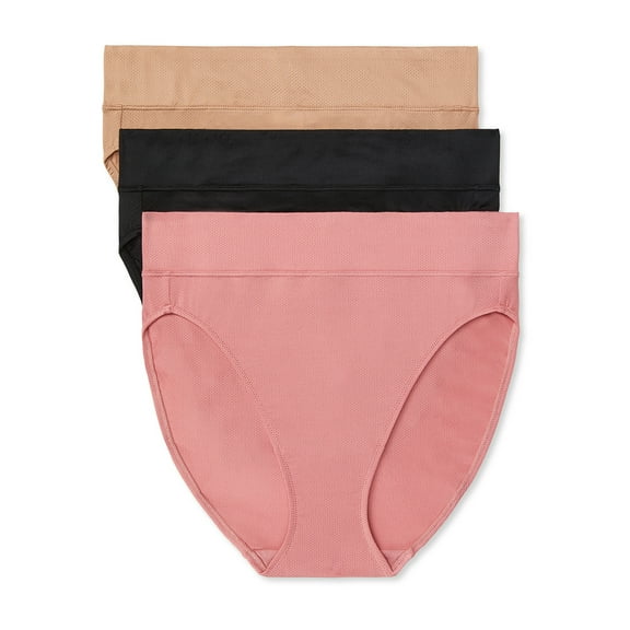 Warners Blissful Benefits Dig-Free Breathable Microfiber Hi-Cut 3-Pack