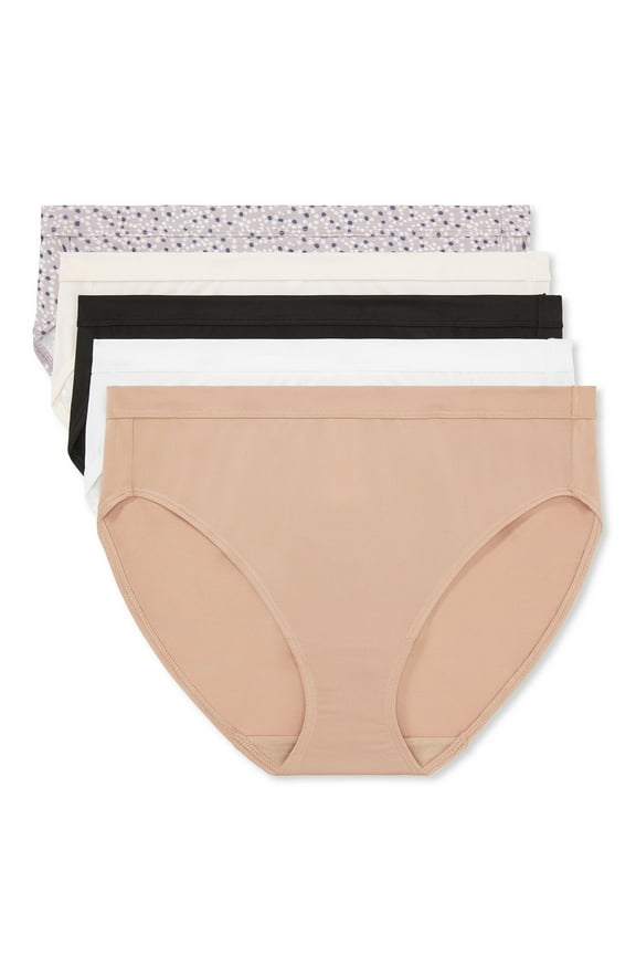 Warners Blissful Benefits Dig-Free Breathable Microfiber Hi-Cut 5-Pack