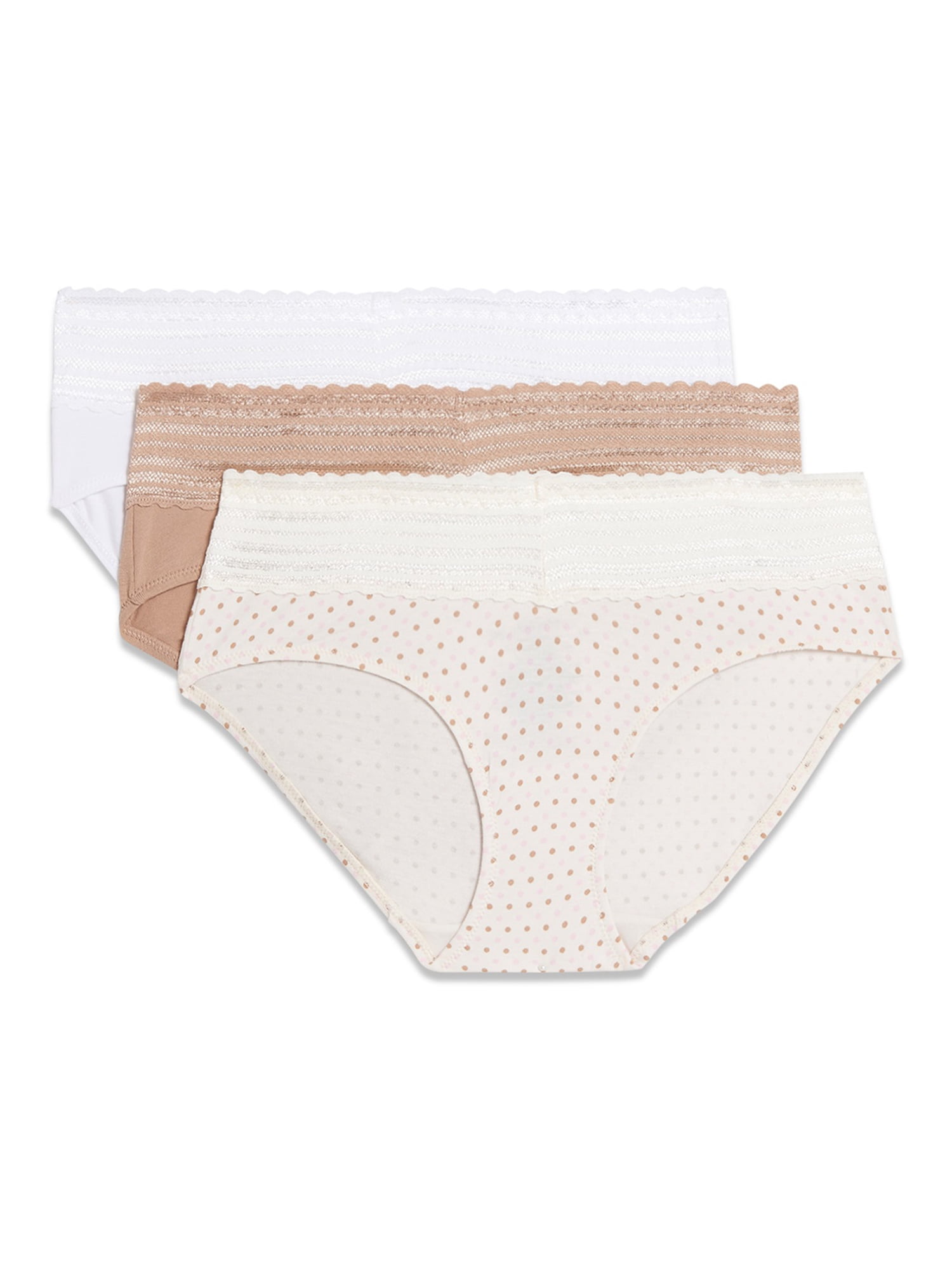 Warners® Blissful Benefits Dig-Free Comfort Waist with Lace Cotton Hipster  3-Pack RU2263W 