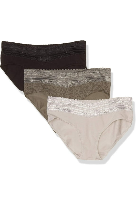 Warners® Blissful Benefits Dig-Free Comfort Waist with Lace Cotton Hipster 3-Pack RU2263W