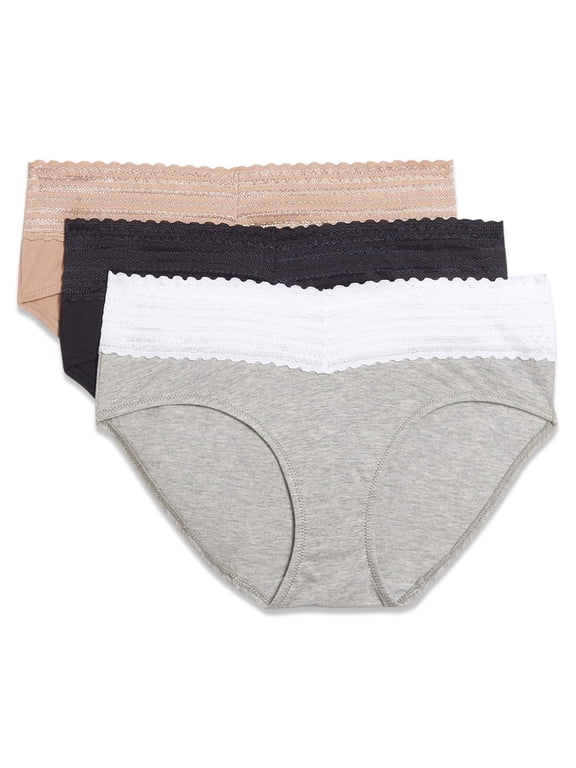 Warners® Blissful Benefits Dig-Free Comfort Waist with Lace Cotton Hipster 3-Pack RU2263W