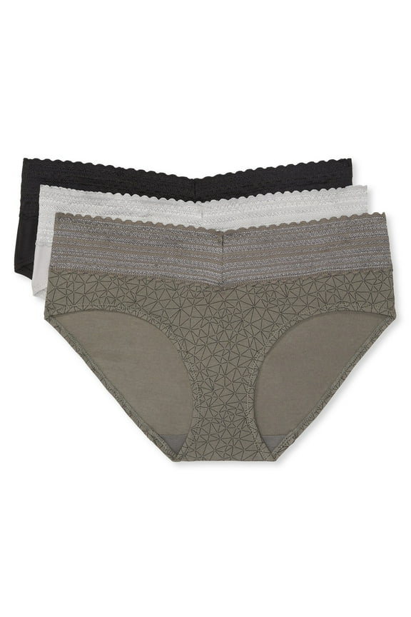 Warners® Blissful Benefits Dig-Free Comfort Waist with Lace Cotton Hipster 3-Pack RU2263W