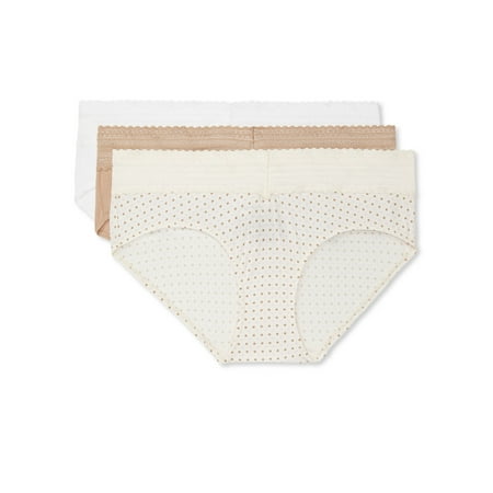 Warners® Blissful Benefits Dig-Free Comfort Waist with Lace Cotton Hipster 3-Pack RU2263W