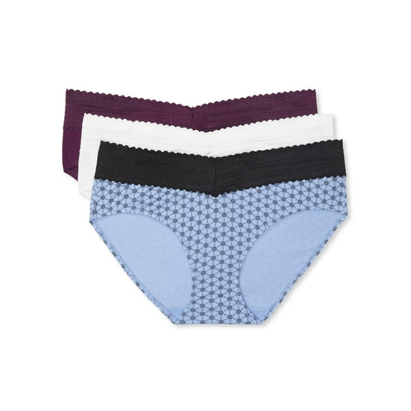 Warners® Blissful Benefits Dig-Free Comfort Waist with Lace Cotton Hipster 3-Pack RU2263W