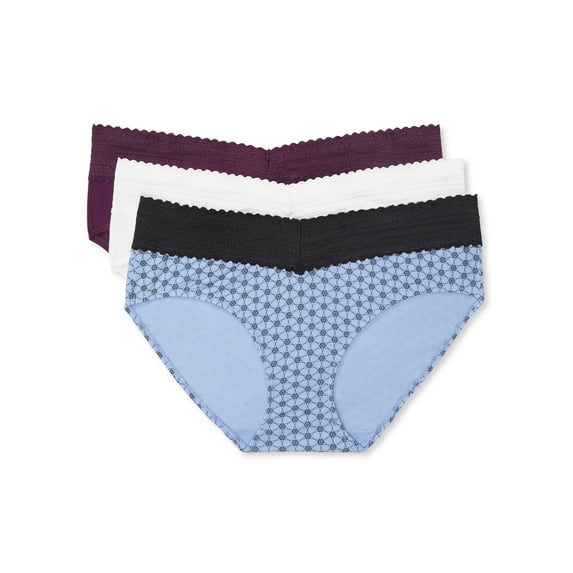 Warners® Blissful Benefits Dig-Free Comfort Waist with Lace Cotton Hipster 3-Pack RU2263W