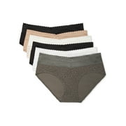 Warners® Blissful Benefits Dig-Free Comfort Waist with Lace Cotton Hipster 6-Pack RU2266W