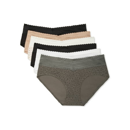 Warners® Blissful Benefits Dig-Free Comfort Waist with Lace Cotton Hipster 6-Pack RU2266W