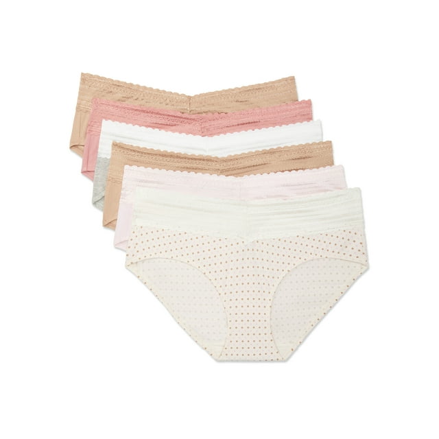 Warners® Blissful Benefits Cotton Hipster 6-Pack with Comfort Lace Waistband RU2266W - Walmart.com