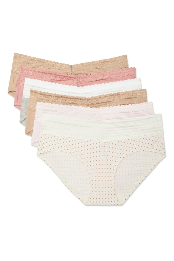 Warners® Blissful Benefits Dig-Free Comfort Waist with Lace Cotton Hipster 6-Pack RU2266W