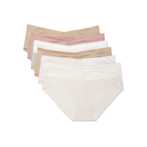 Warners® Blissful Benefits Dig-Free Comfort Waist with Lace Cotton Hipster 6-Pack