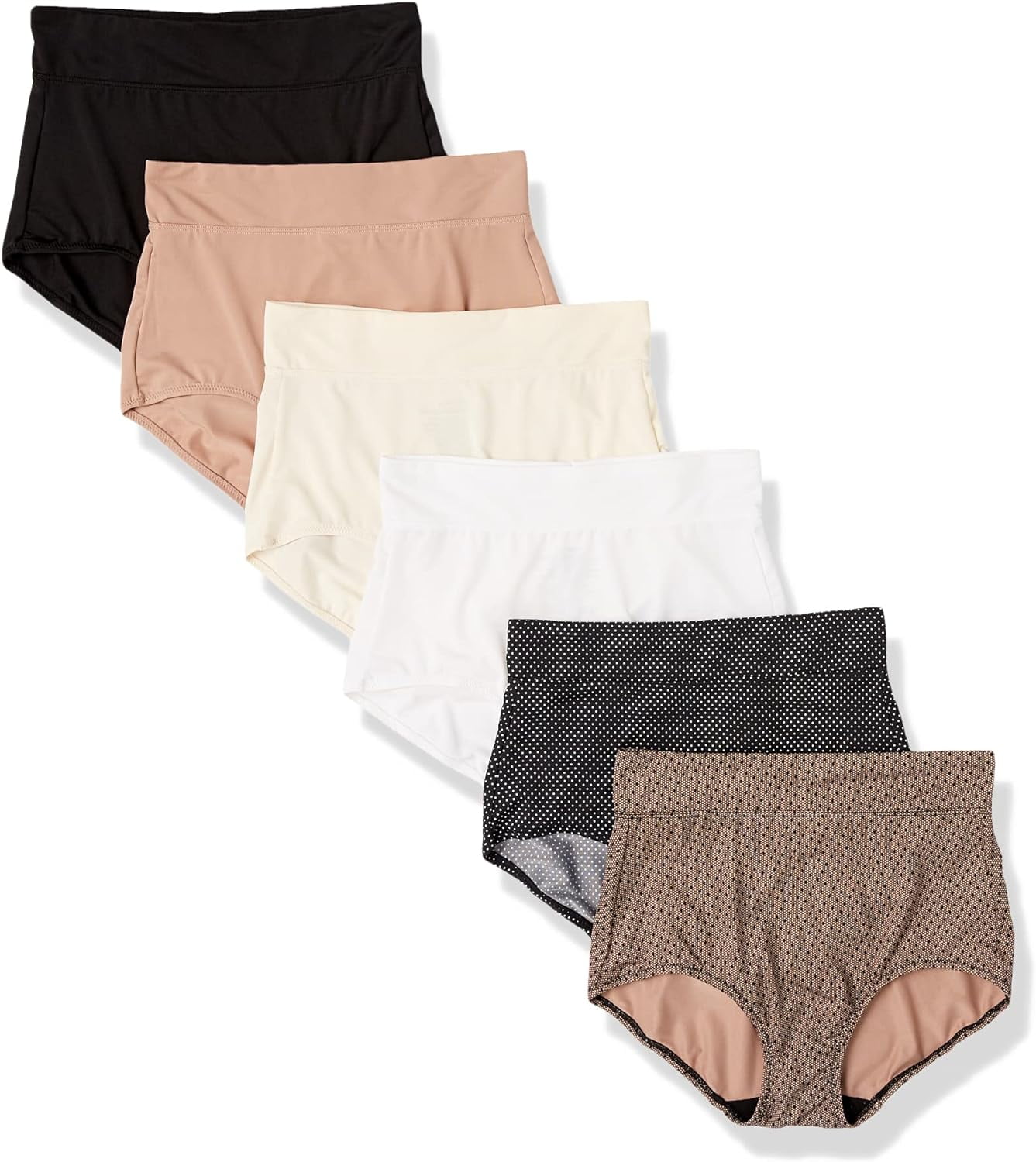 Warners® Blissful Benefits Dig-Free Comfort Waistband Microfiber Brief  6-Pack RS9046W 
