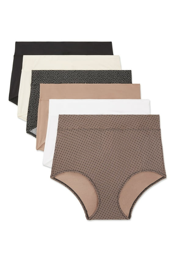 Warners® Blissful Benefits Dig-Free Comfort Waistband Microfiber Brief 6-Pack RS9046W