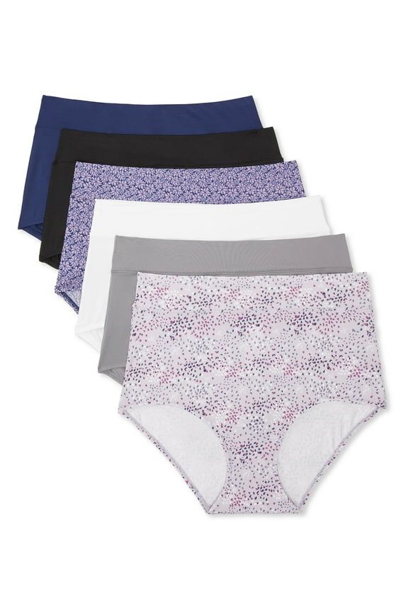 Warners® Blissful Benefits Dig-Free Comfort Waistband Microfiber Brief 6-Pack RS9046W