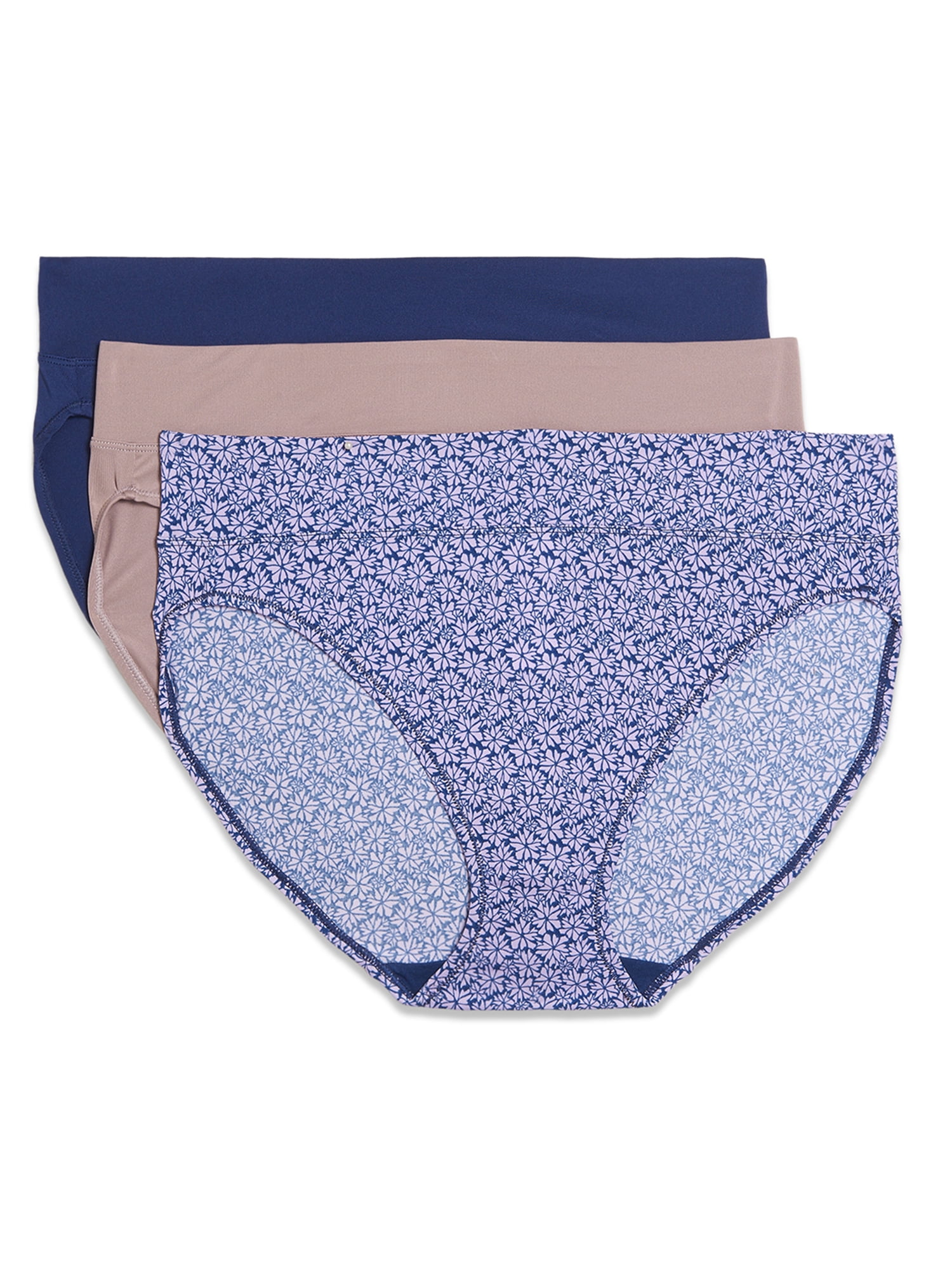 Warners® Blissful Benefits Dig-Free Comfort Waistband Microfiber Hi-Cut 3-Pack 5138W - Walmart.com