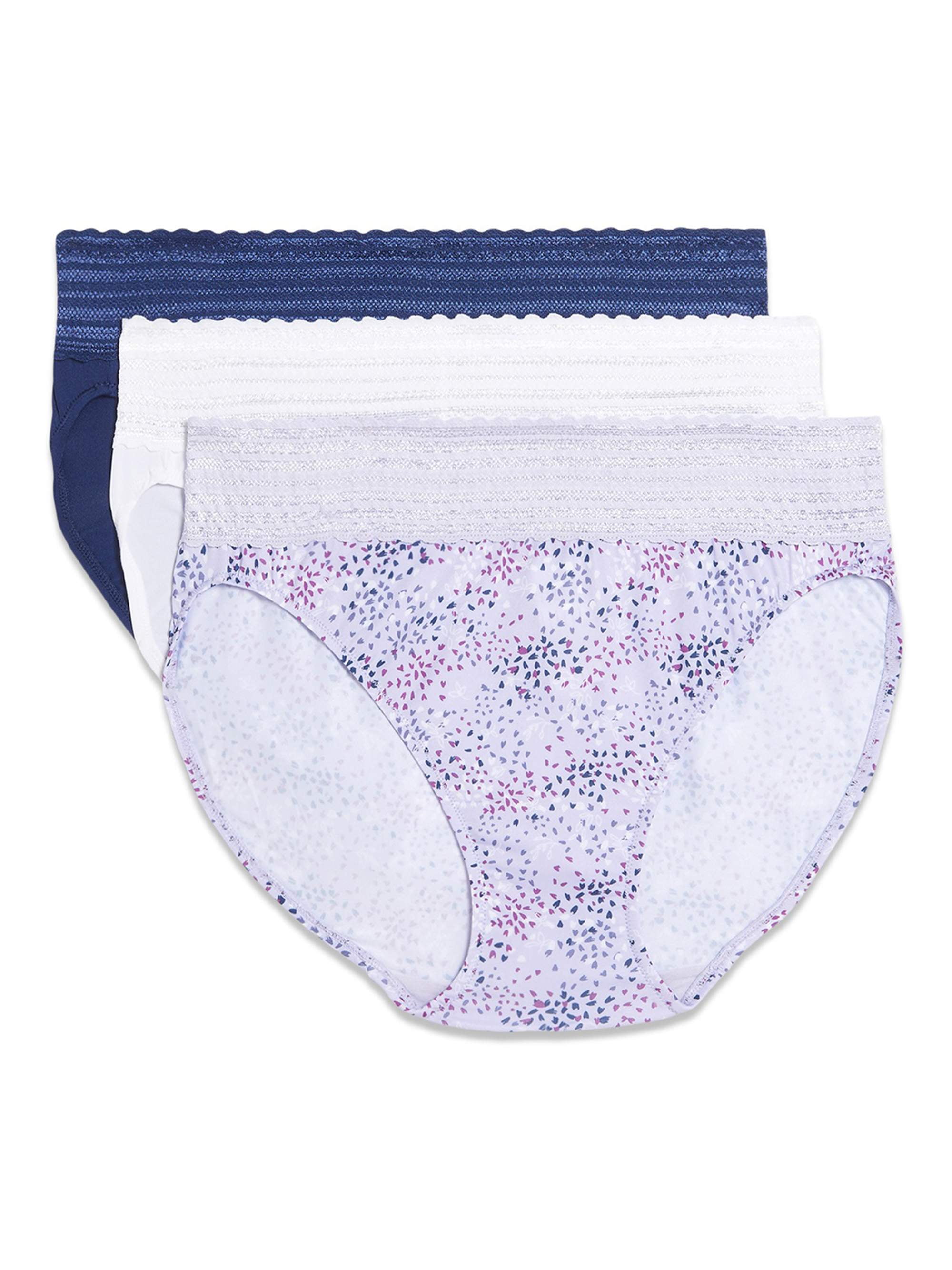 Warners® Blissful Benefits Dig-Free Comfort Waistband with Lace Microfiber  Hi-Cut 3-Pack 5109W