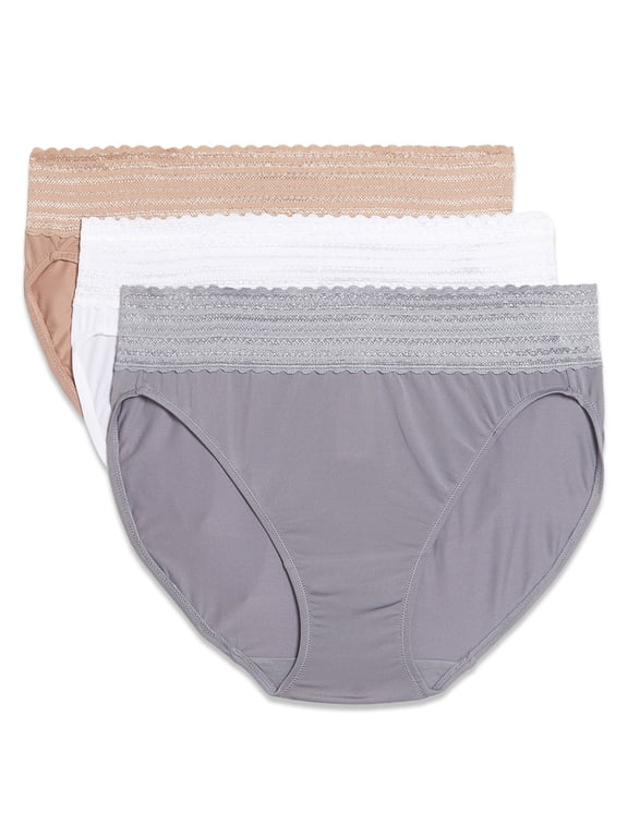 Warners® Blissful Benefits Dig-Free Comfort Waistband with Lace Microfiber Hi-Cut 3-Pack 5109W