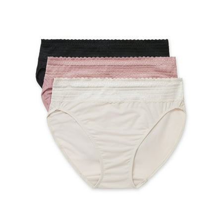 Warners® Blissful Benefits Dig-Free Comfort Waistband with Lace Microfiber Hi-Cut 3-Pack 5109W