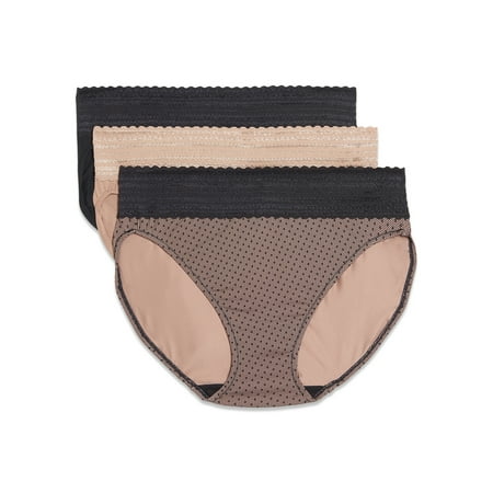 Warners® Blissful Benefits Dig-Free Comfort Waistband with Lace Microfiber Hi-Cut 3-Pack 5109W
