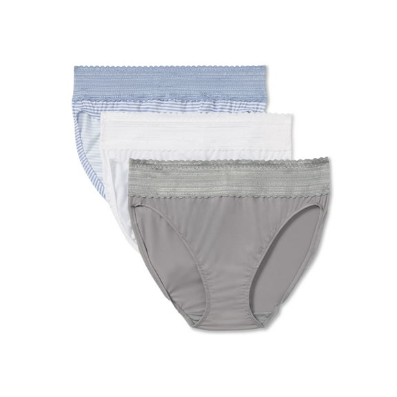 Warners® Blissful Benefits Dig-Free Comfort Waistband with Lace Microfiber Hi-Cut 3-Pack WRW251HC10W