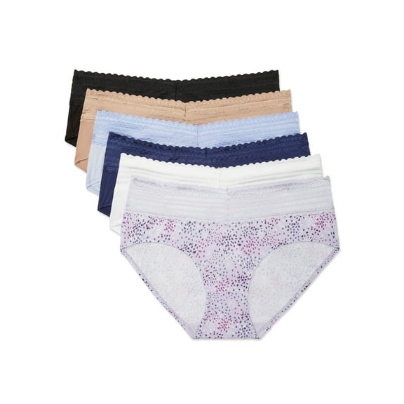 Warners® Blissful Benefits Dig-Free Comfort Waistband with Lace Microfiber Hipster 6-Pack RU1796W