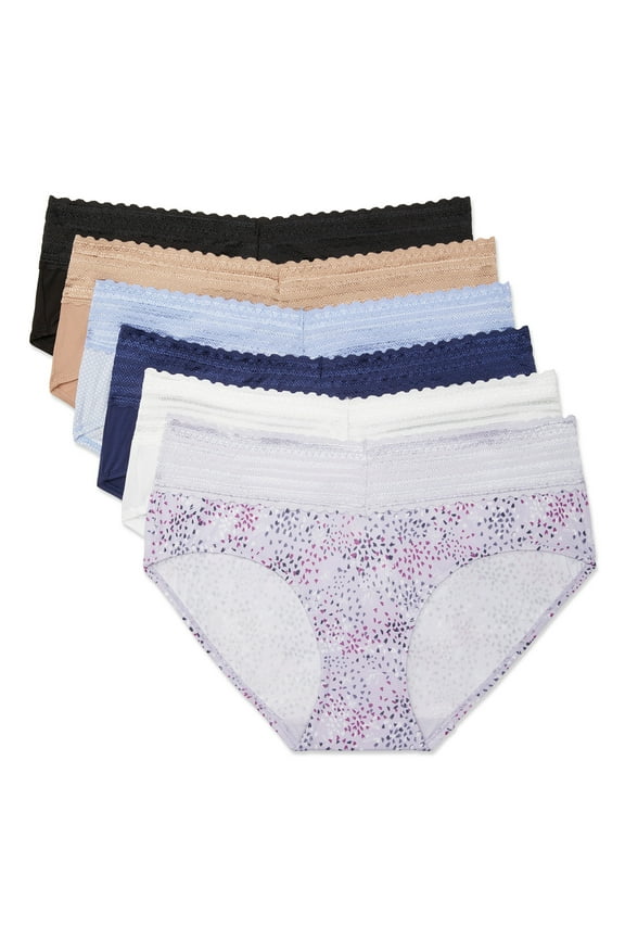 Warners® Blissful Benefits Dig-Free Comfort Waistband with Lace Microfiber Hipster 6-Pack RU1796W
