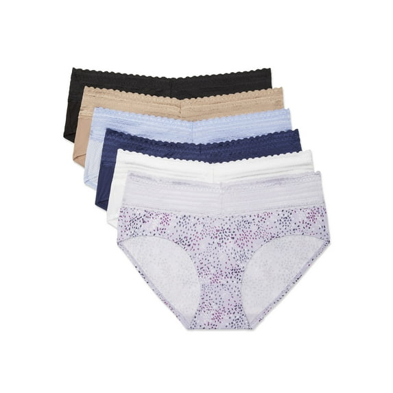 Warners® Blissful Benefits Dig-Free Comfort Waistband with Lace Microfiber Hipster 6-Pack