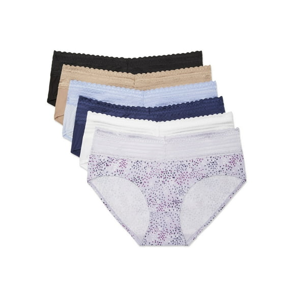 Warners® Blissful Benefits Dig-Free Comfort Waistband with Lace Microfiber Hipster 6-Pack