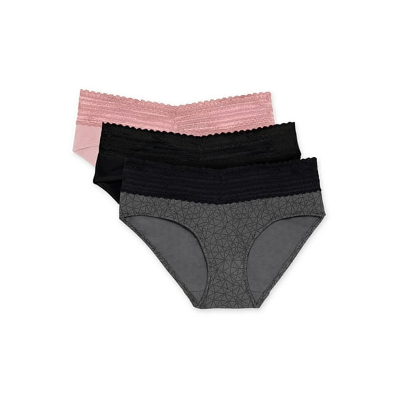 Warners® Blissful Benefits Women's Dig-Free Comfort Waist with Lace Cotton 3-Pack Hipster