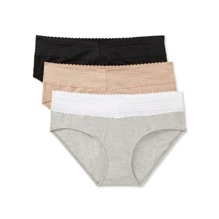 Warners® Blissful Benefits Women's Dig-Free Comfort Waist with Lace Cotton 3-Pack Hipster