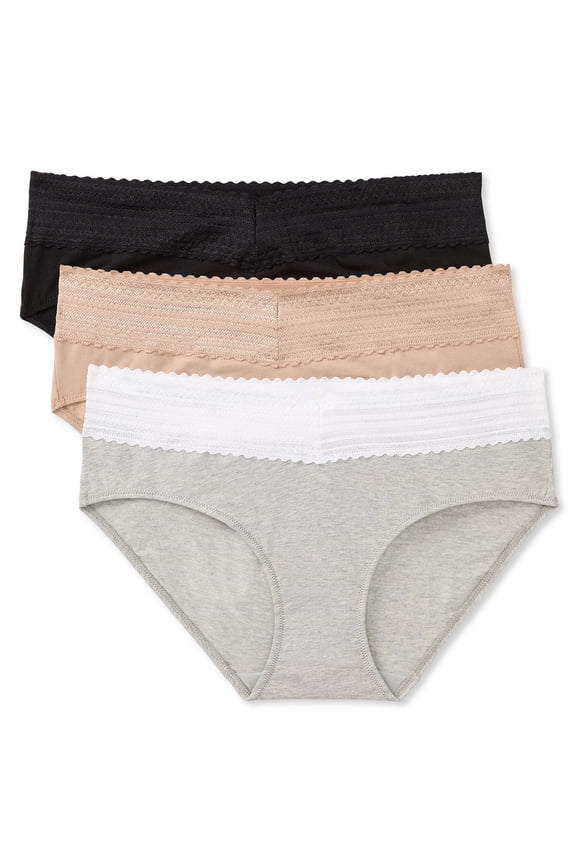 Warners® Blissful Benefits Women's Dig-Free Comfort Waist with Lace Cotton 3-Pack Hipster