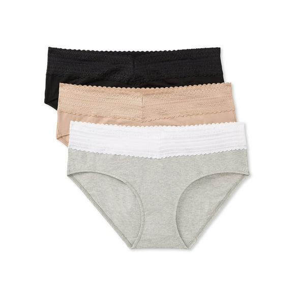 Warners® Blissful Benefits Women's Dig-Free Comfort Waist with Lace Cotton 3-Pack Hipster