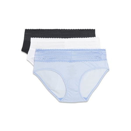Warners Blissful Benefits Dig-Free Microfiber Lace Hipster 3-Pack RU1793W