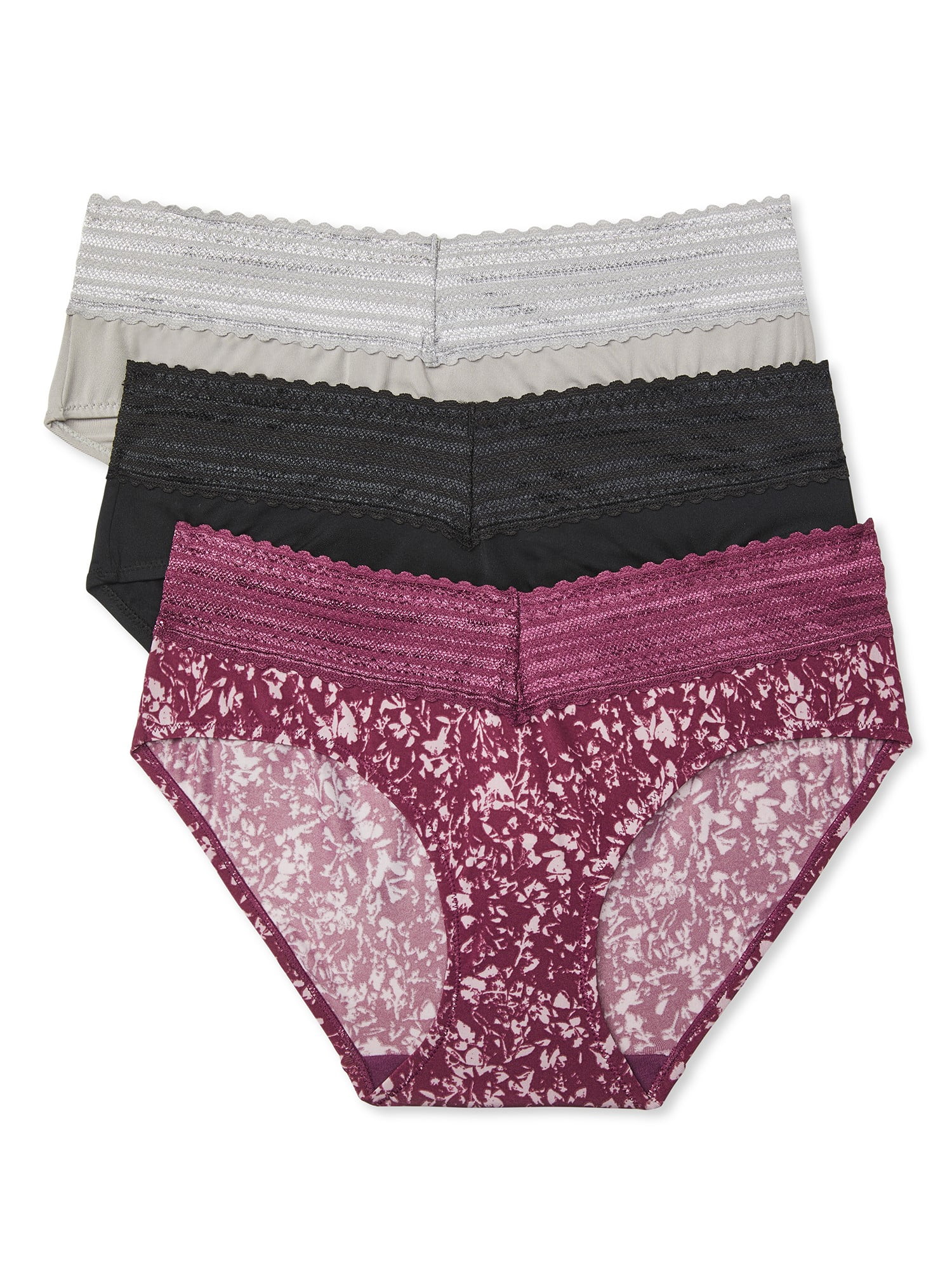 Warners Blissful Benefits Dig-Free Microfiber Lace Hipster 3-Pack RU1793W