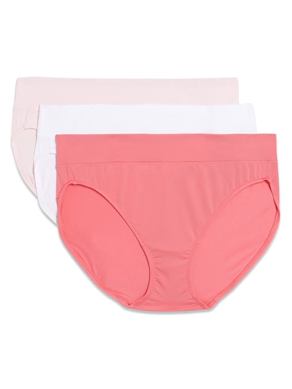 Warners® Blissful Benefits Women's Dig-Free Comfort Waistband Microfiber 3-Pack Hi-Cut