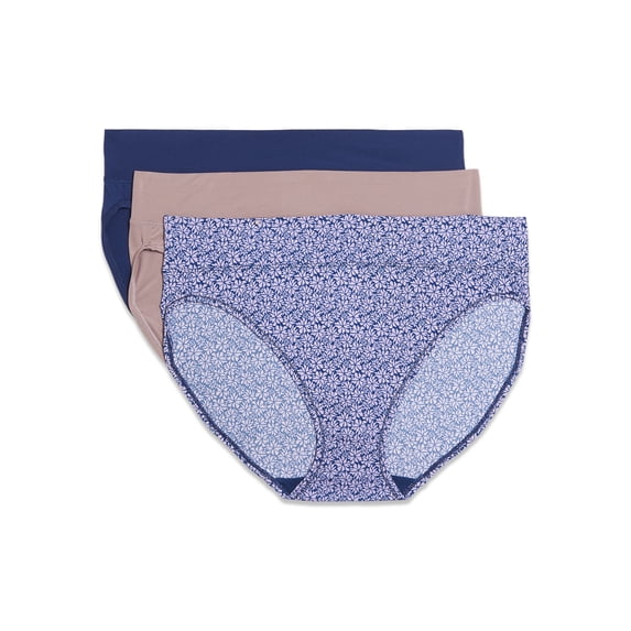 Warners® Blissful Benefits Women's Dig-Free Comfort Waistband Microfiber 3-Pack Hi-Cut